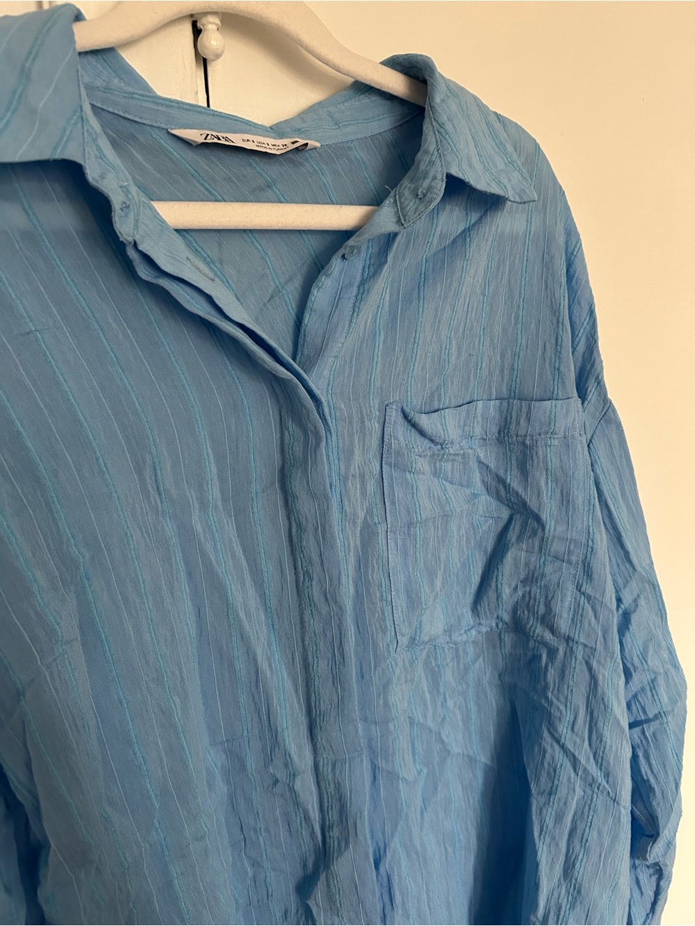 Zara Light Blue Button-Up Shirt - Picture 3 of 6